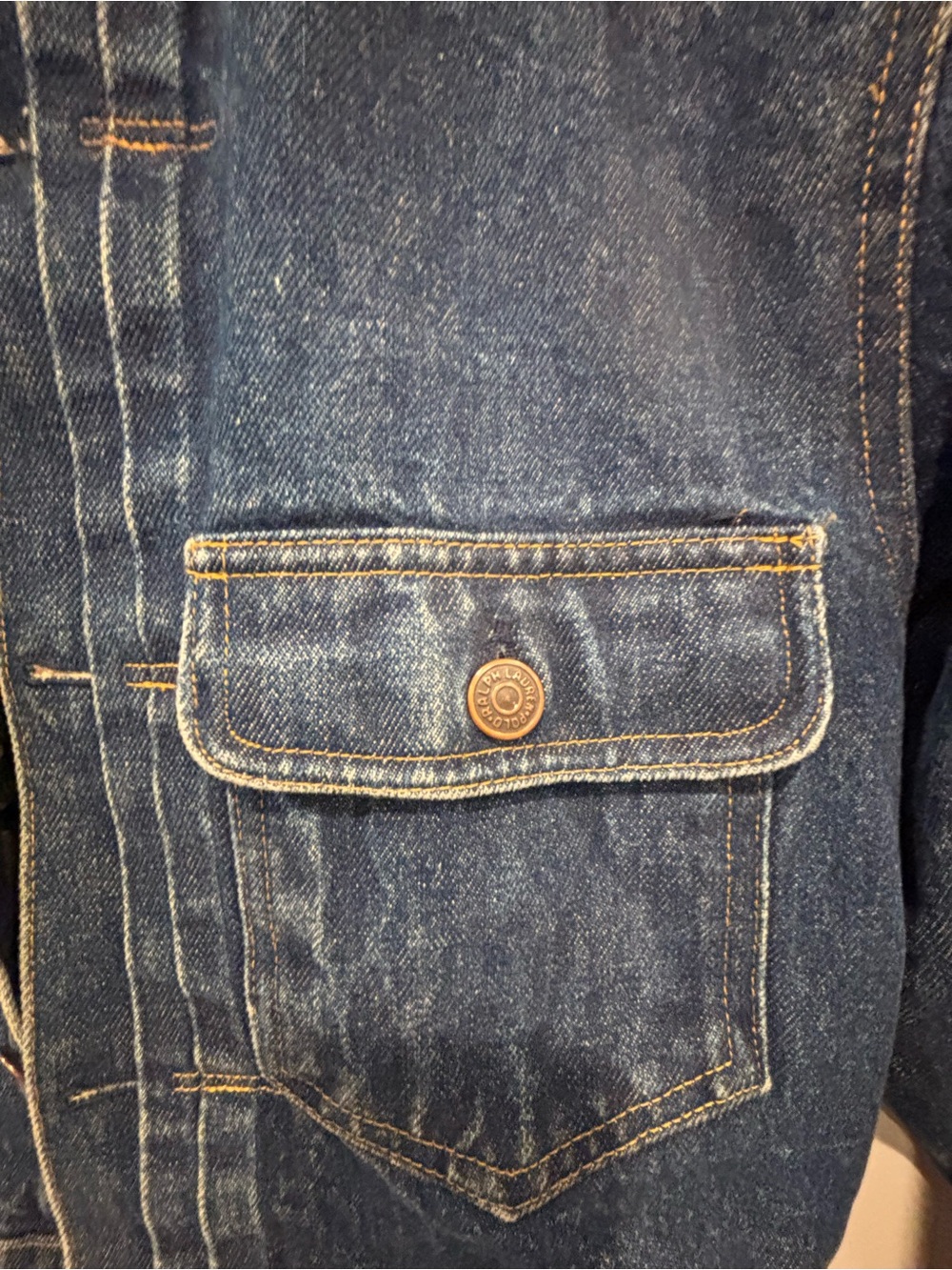 Ralph Lauren Blue Label Floral-Lined Jacket with Tan Corduroy Collar - Picture 4 of 8